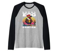 Local Egg Dealer Cool Rooster Sunglasses Funny Farmer Raglan Baseball Tee