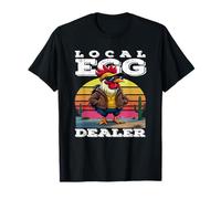 Local Egg Dealer Cool Rooster Sunglasses Funny Farmer T-Shirt
