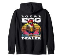 Local Egg Dealer Cool Rooster Sunglasses Funny Farmer Zip Hoodie