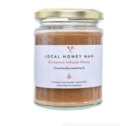 Local Honey Man 340g Cinnamon Infused Raw Honey, Pure British Unpasteurised Honey, Unprocessed - Delicious on Toast, Easy to Use in Drinks