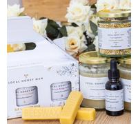 Local Honey Man Grand Winter Wellness Hamper Set, 5 Jars Raw Infused Honey with Pure Beeswax Candle, Gift Set