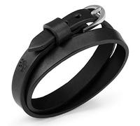 Local League Outback Escapes Australia Mens Bracelet Leather Wristband Black Adjustable Surfer Man Boy Double Layer 2X Wrap Multilayer Strap Buckle