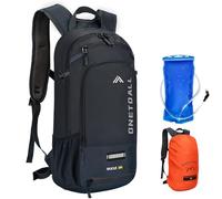 LOCAL LION Hydration Backpack, Waterproof Rucksack with Raincover and Helmet Cover, Lightweight MTB Cycling Bag, Small Hiking Backpack for Biking, Running, Trekking and Skiing