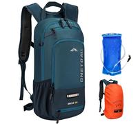 LOCAL LION Hydration Backpack, Waterproof Rucksack with Raincover and Helmet Cover, Lightweight MTB Cycling Bag, Small Hiking Backpack for Biking, Running, Trekking and Skiing