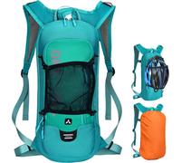 LOCAL LION Running Backpack for Men With Rain Cover, Cycling Backpack Women, 6L Breathable & Lightweight Mountain Bike Bag, Blue Green
