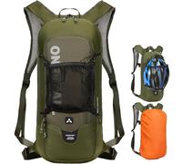 LOCAL LION Running Backpack for Men With Rain Cover, Cycling Backpack Women, 6L Breathable & Lightweight Mountain Bike Bag, Army Green