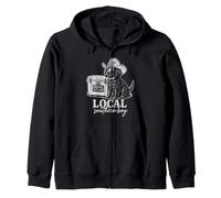 Local Southern Boy Cute Dog Duck Hunting Lovers Outdoor Zip Hoodie