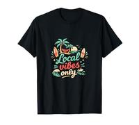 Local Vibes Only Palm Tree Hammock Surf Badge T-Shirt