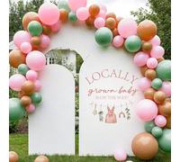 Locally Grown Baby Shower Decorations - TrinhGuo Locally Grown Baby is On The Way Sign Decal for Balloons Arch, Pink Overall Dress Gender Reveal Party Backdrop Decorations Decal for Girl