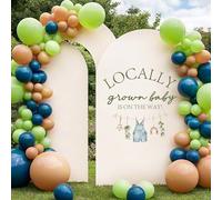 Locally Grown Baby Shower Decorations - TrinhGuo Locally Grown Baby is On The Way Sign Decal for Balloons Arch, Suspender Trousers Gender Reveal Party Backdrop Decorations Decal for Boy (Green)