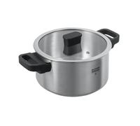 Locarno Swiss Made Brushed Stainless Steel Induction Safe Casserole Pot, 18cm/2L Kuhn Rikon Silver One Size