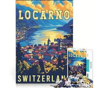 Locarno Switzerland Adults 1000 Pieces Puzzle | 38x26cm Presents for Women Fun activities at home Birthday Present,Travel Gifts,