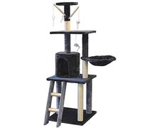 LoCaSo Cat Tree Scratching Post Climbing Activity Centre Sisal Bed Toys Scratcher Tower (Grey)