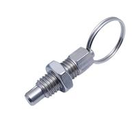 Locating Pin, 2Pcs Threaded Indexing Plunger Pull Ring Spring Zinc Plated Position Pin Retractable Lock Fastener Parts ,Alignment Dowel(Blue zinc plating,10*57.5)