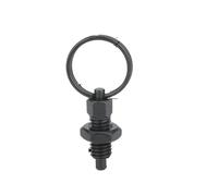 Locating Pin, 2Pcs Threaded Indexing Plunger Pull Ring Spring Zinc Plated Position Pin Retractable Lock Fastener Parts ,Alignment Dowel(Black zinc plating,M8*45)