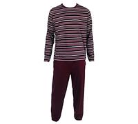 Location Clothing Mens Pyjama Set Pyjamas PJs Cotton S-4XL Loungewear, 2XL, Corban Burgundy Stripe