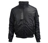 Location Men’s Mod Bomber Jacket - Windproof Military Inspired Styled Coat with Quilted Lining & Removable Goggle Hood, M, Black
