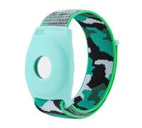 Locator Protective Case Secure Toddler with A Breathable Gps Tracker Wristband for Airtag Adjustable Wear Resistant Nylon Band Anti Lost Green Small