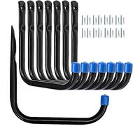 Locawaya 17cm Garage Storage Utility Hooks, Heavy Duty Ladder Hooks, Wall Mount Garage Hanger & Organizer, 8 Pack