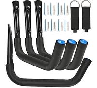 Locawaya 38cm Wall Mount Kayak Storage Rack, 4 Pack Kayak Storage Hanger, Kayak Storage Hooks for Canoe, Surfboard, Snowboard, 45kg Capacity