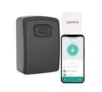 Loccess Smart Fingerprint Key Lock Box, Black, Bluetooth, WiFi Gateway, Remote Access, Large Capacity, Android/iOS App, Outdoor Key Safe Box