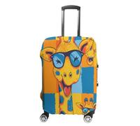 LOCCHEN Necks of Giraffe Luggage Cover Elastic Washable Suitcase Protector Animal Suitcase Cover Elastic Trolley Decoration, R3, L(26-28in), Suitcase cover