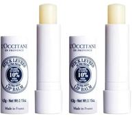 L'OCCITANE Shea Butter Ultra Rich Lip Balm 4.5g | Enriched with Shea Butter | Portable, Luxury Lip Care for All Skin Types (Pack of 2)