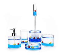 Locco Decor 5 Piece Acrylic Liquid 3D Floating Motion Bathroom Vanity Accessory Set