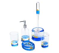 Locco Decor 5 Piece Acrylic Liquid 3D Floating Motion Bathroom Vanity Accessory Set Duck