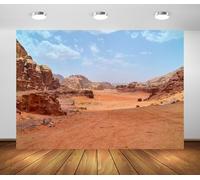 Loccor 10x8ft Fabric Jordan Desert Backdrop Wadi Rum Desert Red Sand and Rock Mountain Scenic View Background Israel Religious Party Decorations Hiking Travel Photo Props