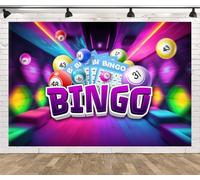 Loccor 5x3ft Fabric Bingo Backdrop Bingo Night Game Time Snooker Cards Contest Winning Ball Party Decorations Gaming Background Photo Studio Props