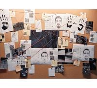 Loccor 5x3ft Fabric Detective Backdrop Top Secret Agent Spy Detective Board with Crime Scene Background Police Mystery Investigation Party Decorations Photo Props