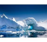 Loccor 5x3ft Fabric Winter Iceberg Backdrop Antarctica Glaciers Polar Region Snow Mountain Background Natural South Pole Ocean Scene Background Party Decorations Photoshoot Props