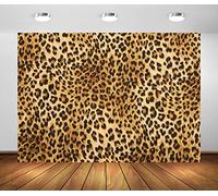 Loccor 6x4ft Fabric Leopard Photo Backdrop Gold Brown Black Spots Prints Photography Background Adults Birthday Lady Bachelorette Party Decorations Dessert Table Banner Portrait Photo Studio Props