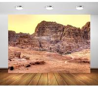 Loccor 7x5ft Fabric Israel Desert Mountain Backdrop Jordan Wadi Rum Desert Mountain Red Sand Stone Background for Israel Theme Party Decorations Photo Booth Studio Props