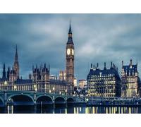 Loccor 7x5ft Fabric London Big Ben Backdrop Big Ben and The Palace of Westminster England City Night View Background European Travel Party Decorations Wedding Portrait Photo Studio Props