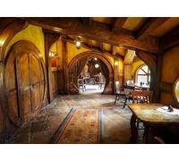 Loccor 7x5ft Fabric Vintage Hobbiton Tavern Backdrop Matamata Rural Bar Interior Wooden Counter Background for Hobbit Theme Party Decorations for Lord of Ring Fans Decorations Photo Props