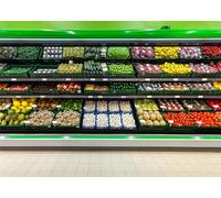 Loccor 9x6ft Fabric Vegetable Supermarket Backdrop Vegetable Exhibition on Shelf Background Harvest Season Health Vegetarian Food Photo Backdrop Photo Props