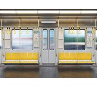 Loccor Fabric 5x3ft City Subway Car Backdrop for Photography 3D Metro Cross Section Empty Interior Public Seat Background Birthday Party Decorations Event Banner Kids Adults Portrait Photo Booth Props