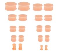 LOCCY 20 Pieces Flesh-Tunnel aus Silikon, Silicone Flesh Tunnels Ear Plugs Expander Ear Stretchers Ears Expanders Piercing for Men Women, 4/5/6/8/10/12/14/16/18/20mm - Black/White/Skin (Skin Color)