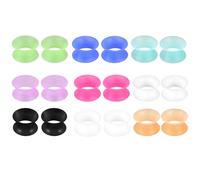 LOCCY 9 Pairs Silicone Flesh Tunnels, Flexible Ear Stretchers Plugs Ear Plugs Expander Gauges Double Flared Expander Piercing Body Piercing Expanders for Men Women, 3-20mm, Multiple Colors (20mm)