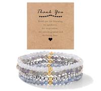 LOCCY Women's Crystal Beads Multilayer Stones Bracelet - Boho Fashion Jewellery Black, Eine Grösse, crystal beads, No Gemstone