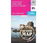 Loch Alsh, Glen Shiel & Loch Hourn Map | Weatherproof | Glen Kingie | Ordnance Survey | OS Landranger Active Map 33 | Scotland | Walks | Cycling | Days Out | Maps | Adventure: 033