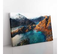 Loch Coruisk In The Isle Of Skye Scotland Painting Modern Art Canvas Wall Art Print Ready to Hang, Framed Picture for Living Room Bedroom Home Office Décor, 76x50 cm (30x20 Inch)