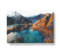 Loch Coruisk In The Isle Of Skye Scotland Painting Modern Art Canvas Wall Art Print Ready to Hang, Framed Picture for Living Room Bedroom Home Office Décor, 60x40 cm (24x16 Inch)