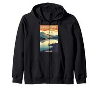 Loch Lomond Scotland Scottish Highlands UK Retro Travel Zip Hoodie