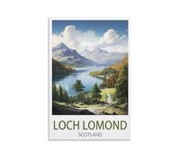 Loch Lomond Scotland Vintage Travel Poster Landscape 24x36inch(60x90cm) Canvas Wall Art Posters for Living Room Decor Paintings for Home Decor