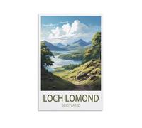 Loch Lomond Scotland Vintage Travel Poster Tree 08x12inch(20x30cm) Print Poster Home Bathroom Bedroom Office Living Room Decor Canvas Poster