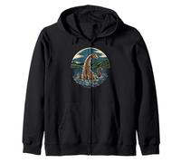 Loch Ness Monster Heart Zip Hoodie