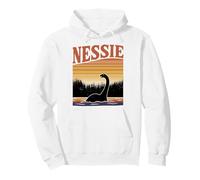 Loch Ness Monster Nessie Retro Sunset Lake Pullover Hoodie